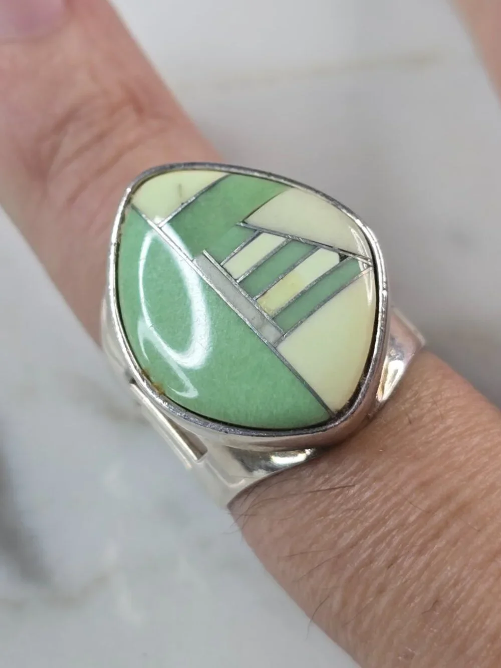 Womens Vintage Estate Sterling Silver Southwestern DTR Jay King Ring 10.4g E621